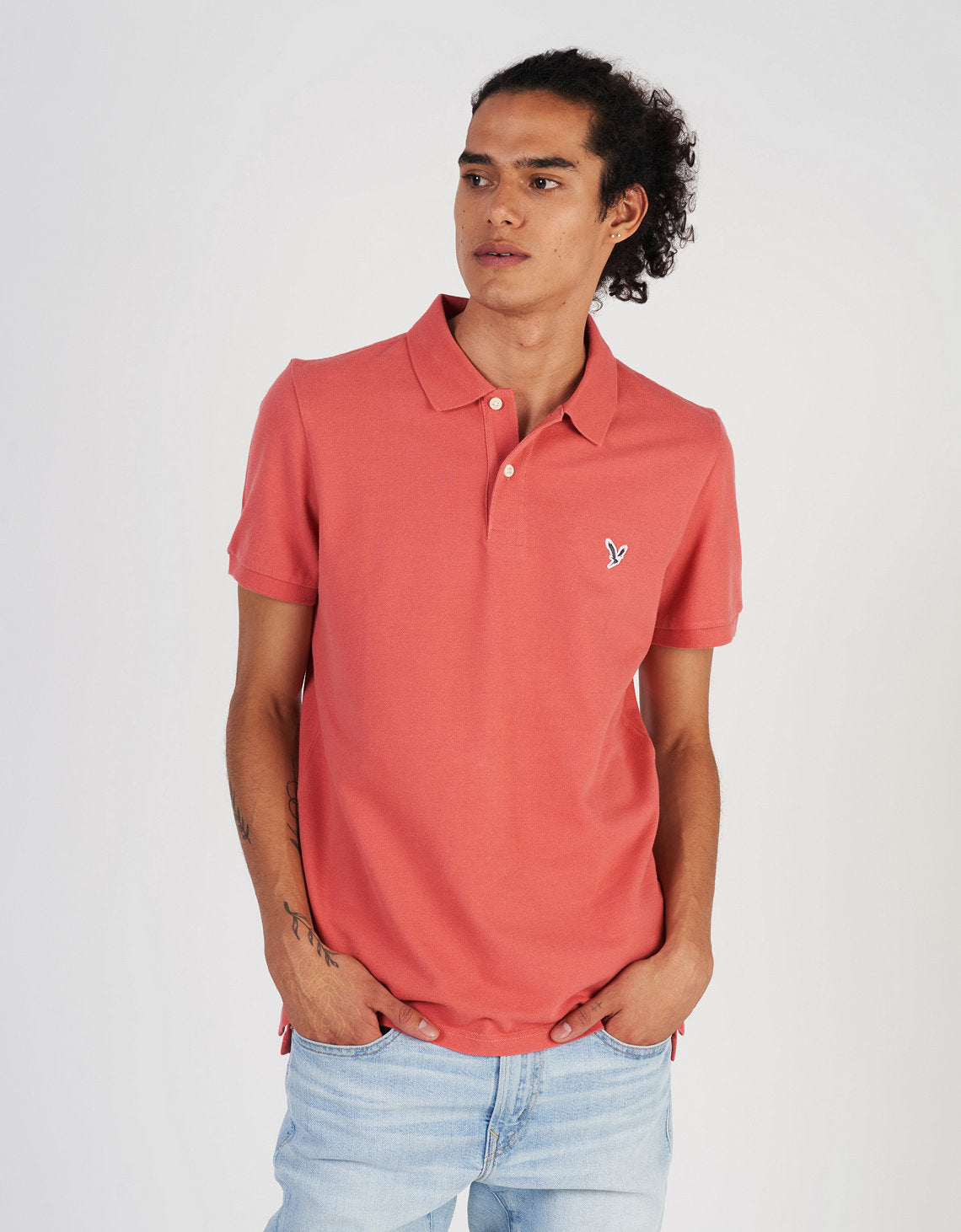 Camiseta Tipo Polo Slim Fit Ae - Rosa 1165_9146_670_of