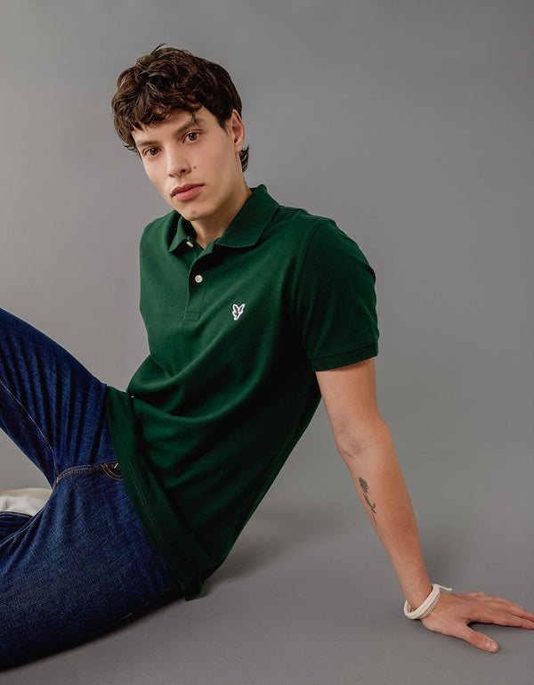 Camiseta Tipo Polo Slim Fit Ae - Rosa