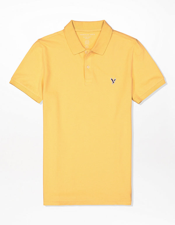 Camiseta Tipo Polo Slim Fit Ae - Amarillo