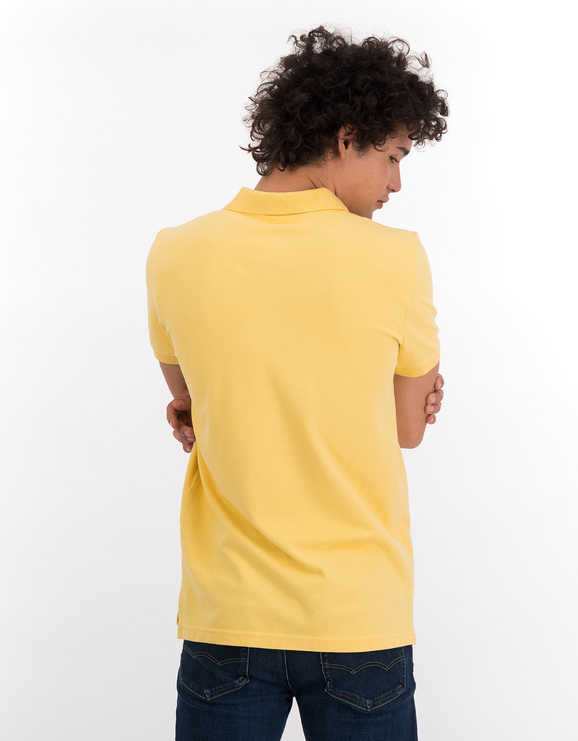 Camiseta Tipo Polo Slim Fit Ae - Amarillo 1165_9146_700_ob