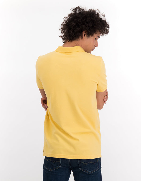 Camiseta Tipo Polo Slim Fit Ae - Amarillo