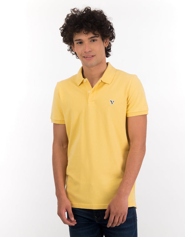 Camiseta Tipo Polo Slim Fit Ae - Amarillo