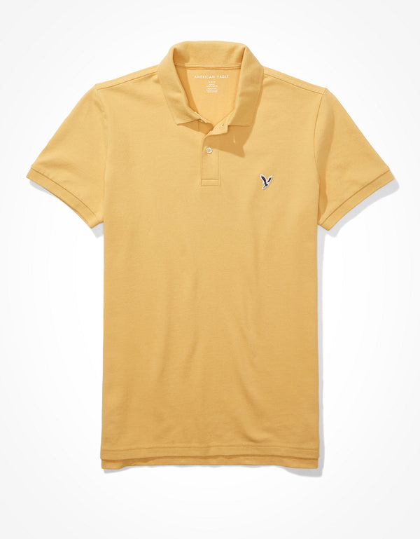 Camiseta Tipo Polo Slim Fit Ae - Amarillo
