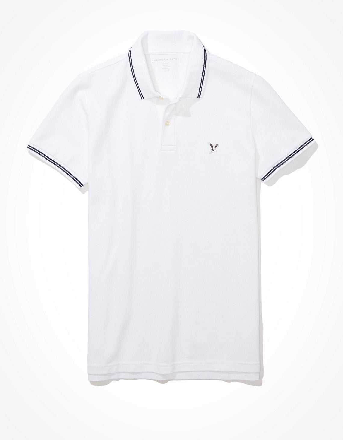 Camiseta Polo de Pique Slim Fit Ae - Blanco 1165_9150_100_f