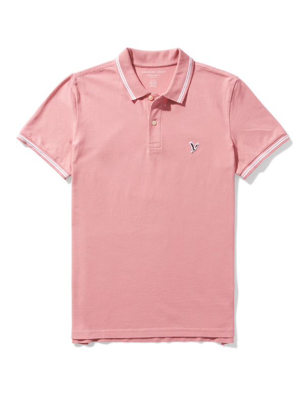 Camiseta Polo de Pique Slim Fit Ae - Rosa