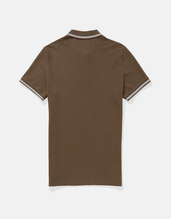 Camiseta Polo de Pique Slim Fit Ae - Café