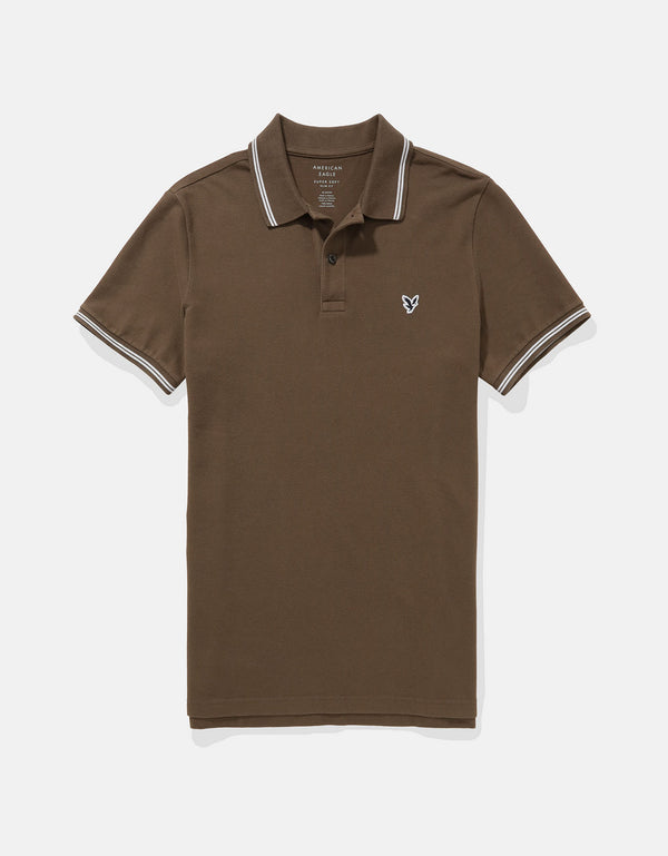 Camiseta Polo de Pique Slim Fit Ae - Café