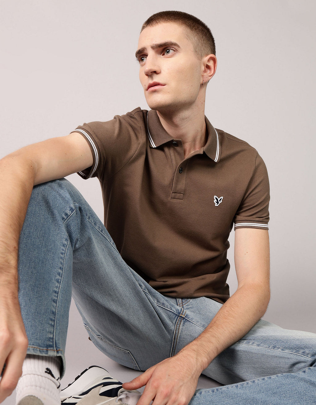 Camiseta Polo de Pique Slim Fit Ae - Café 1165_9150_200_of