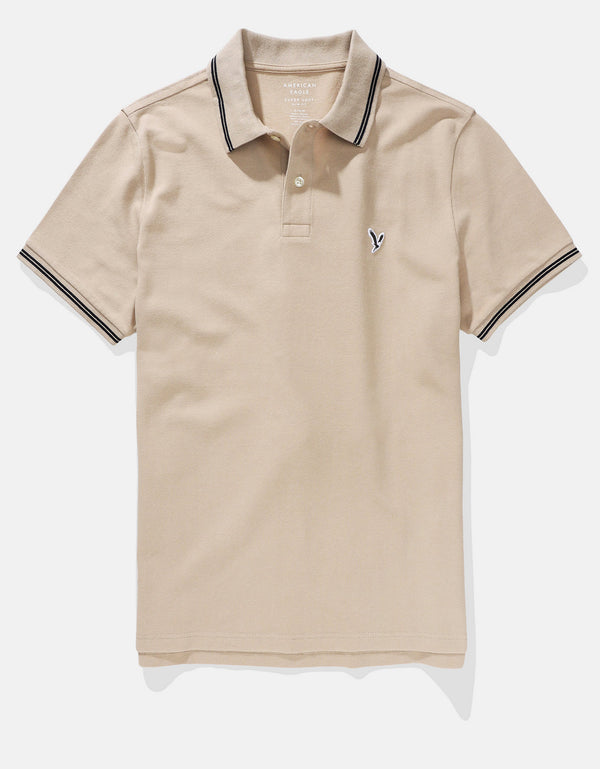 Camiseta Polo de Pique Slim Fit Ae - Caqui