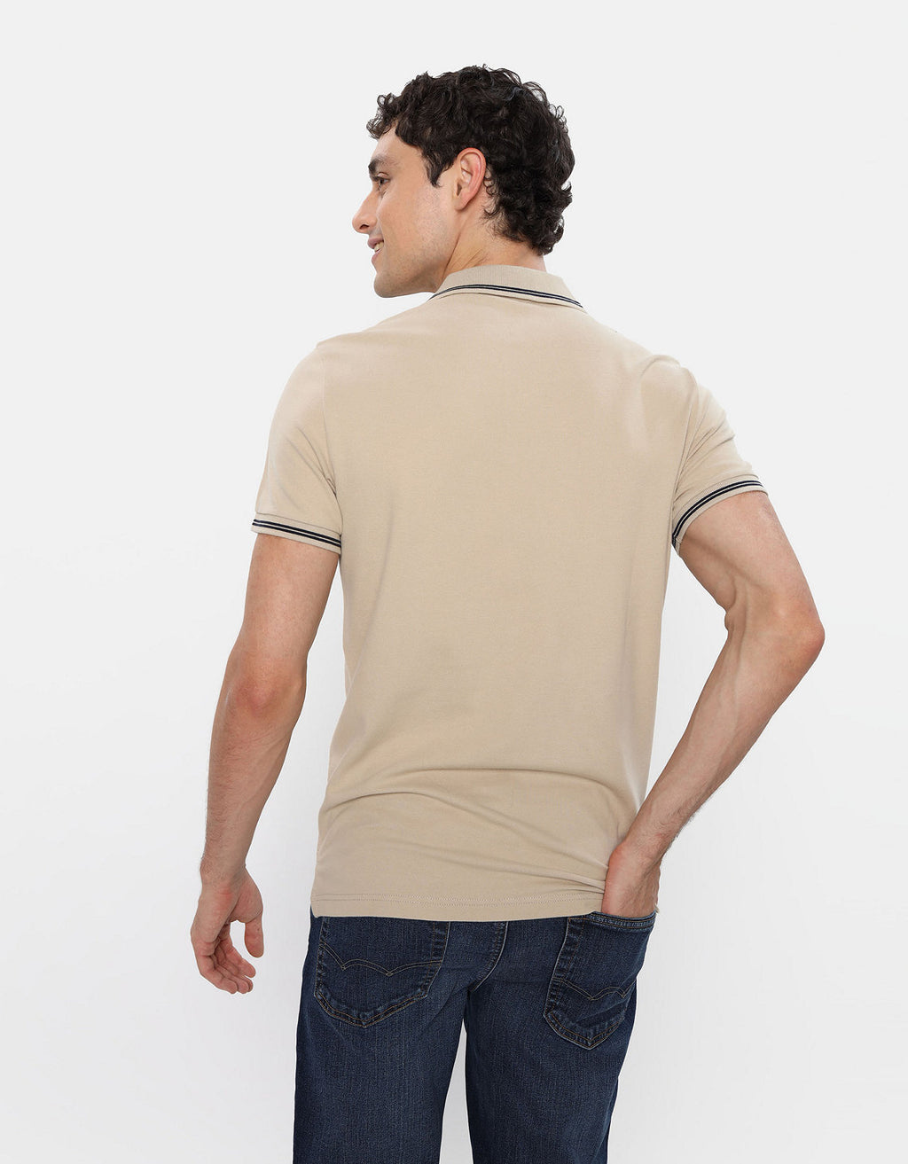 Camiseta Polo de Pique Slim Fit Ae - Caqui 1165_9150_212_ob