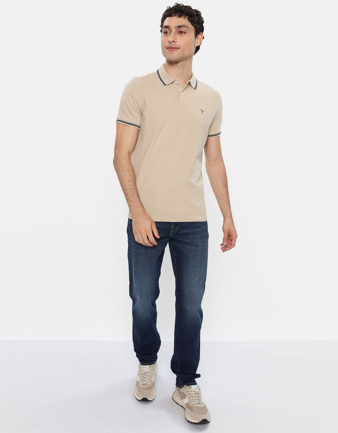 Camiseta Polo de Pique Slim Fit Ae - Caqui 1165_9150_212_of