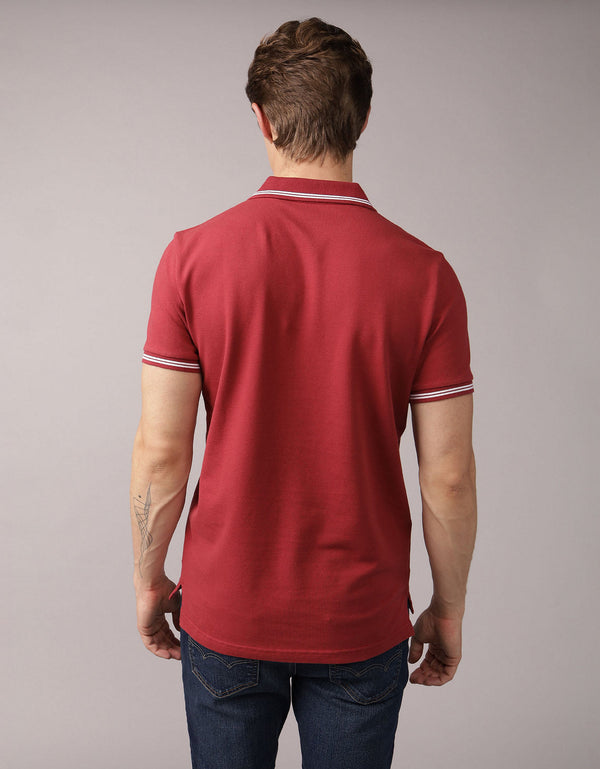 Camiseta Polo de Pique Slim Fit Ae - Café