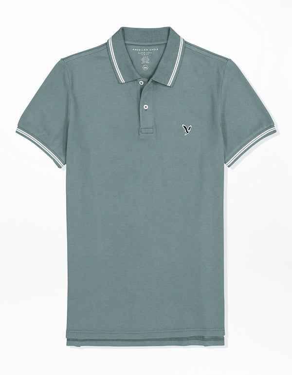 Camiseta Polo de Pique Slim Fit Ae - Verde