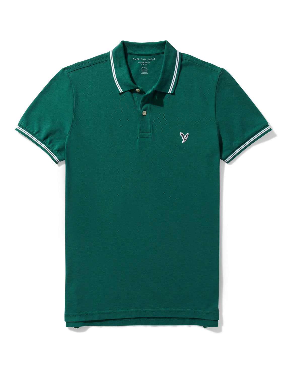 Camiseta Polo de Pique Slim Fit Ae - Verde 1165_9150_308_f