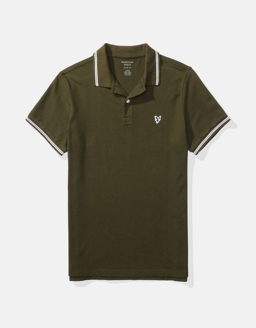 Camiseta Polo de Pique Slim Fit Ae - Verde 1165_9150_318_f