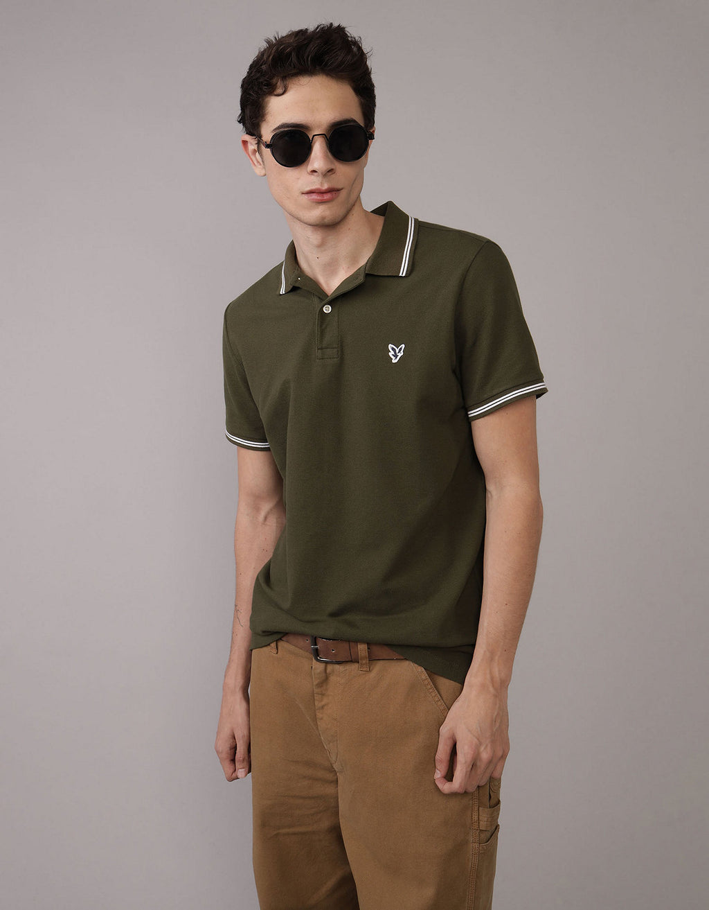 Camiseta Polo de Pique Slim Fit Ae - Verde 1165_9150_318_of