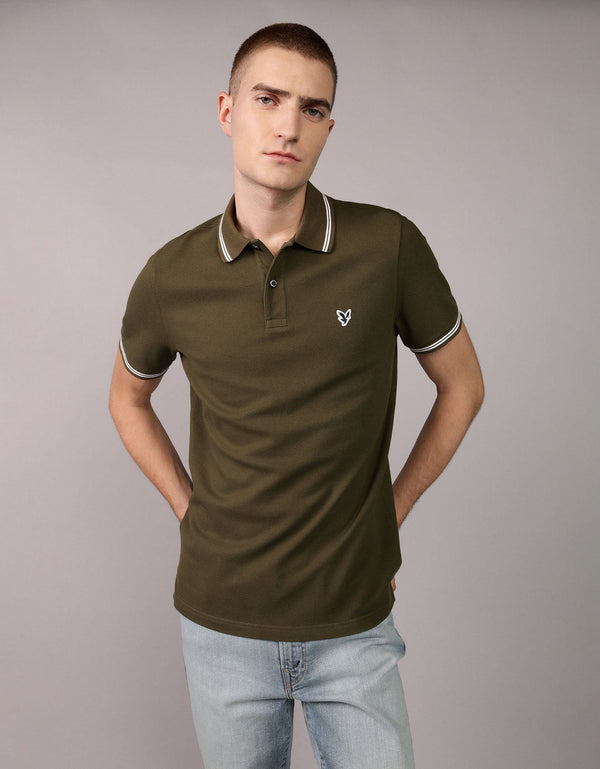 Camiseta Polo de Pique Slim Fit Ae - Verde