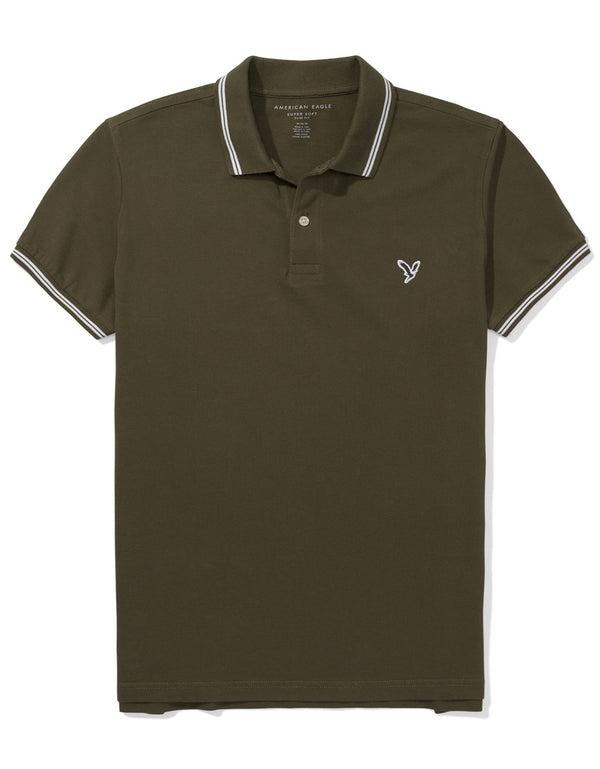 Camiseta Polo de Pique Slim Fit Ae - Verde