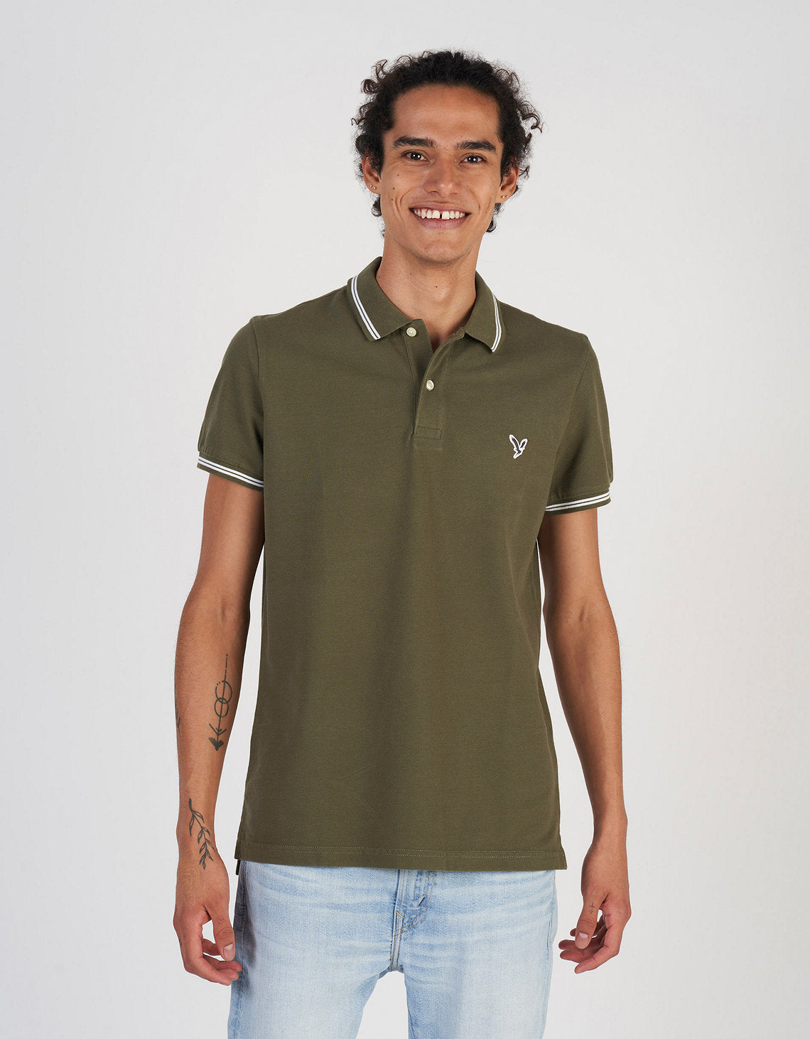 Camiseta Polo de Pique Slim Fit Ae - Verde 1165_9150_342_of