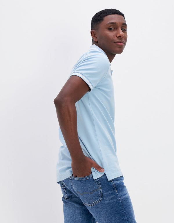 Camiseta Polo de Pique Slim Fit Ae - Azul