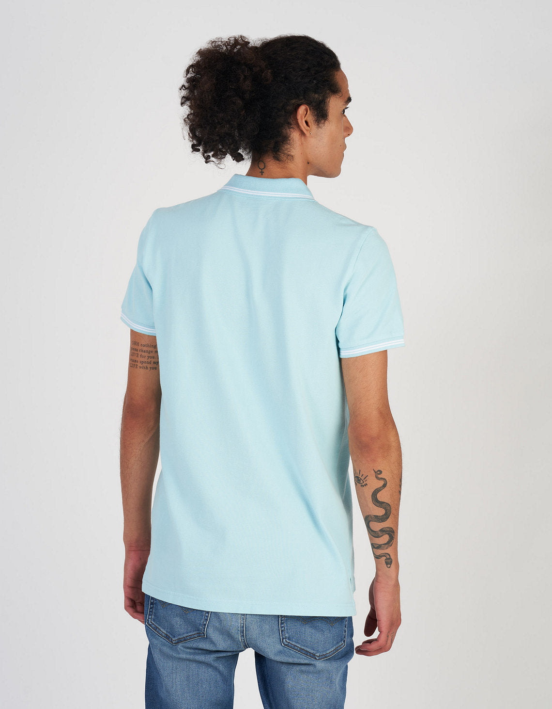 Camiseta Polo de Pique Slim Fit Ae - Azul 1165_9150_401_ob