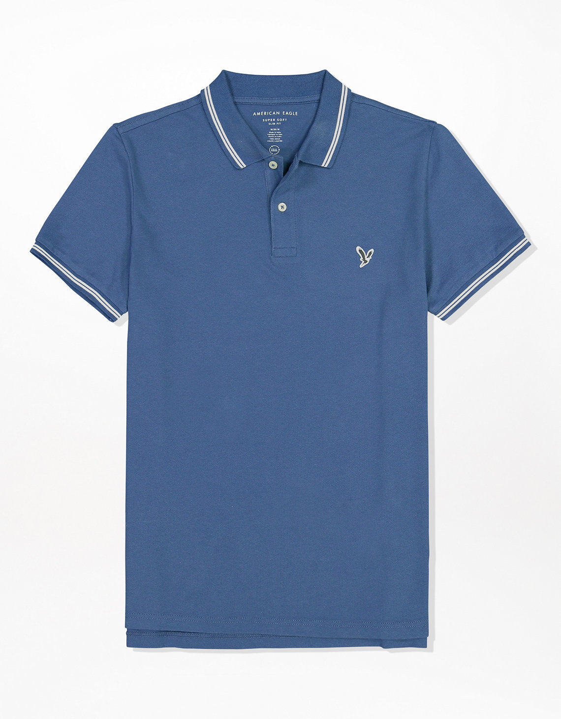 Camiseta Polo de Pique Slim Fit Ae - Azul 1165_9150_409_f