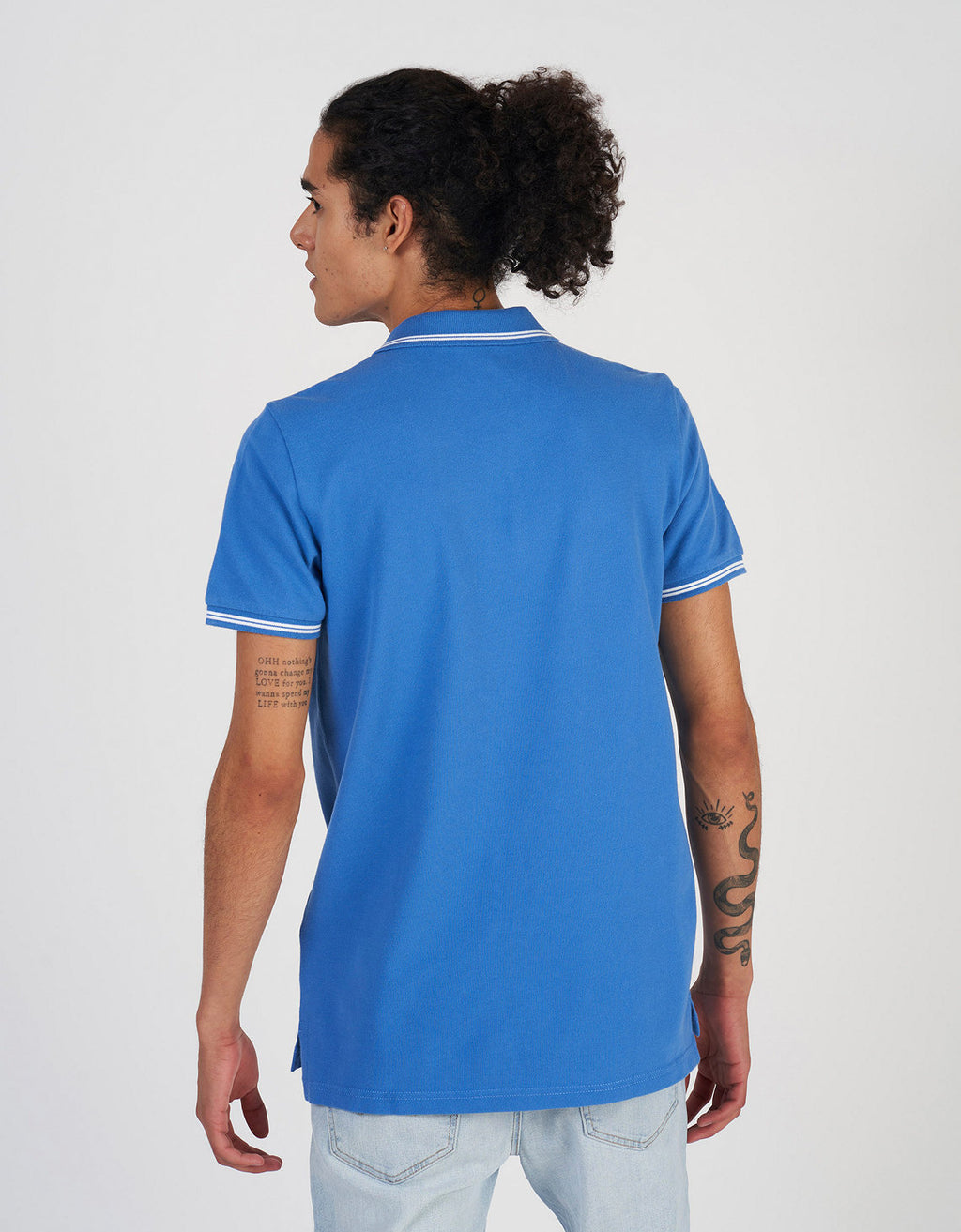 Camiseta Polo de Pique Slim Fit Ae - Azul 1165_9150_426_ob