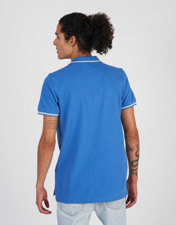 Camiseta Polo de Pique Slim Fit Ae - Azul