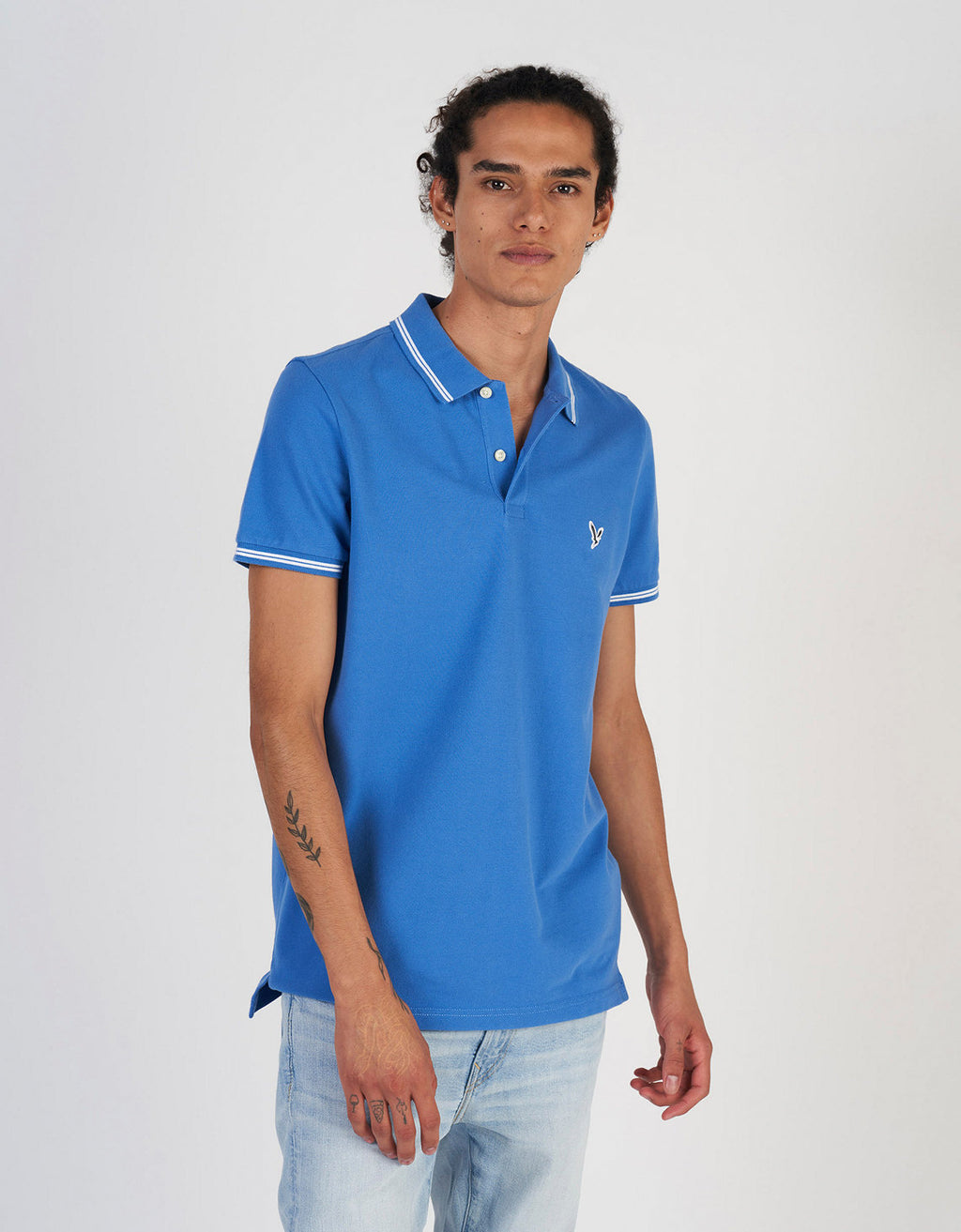Camiseta Polo de Pique Slim Fit Ae - Azul 1165_9150_426_of