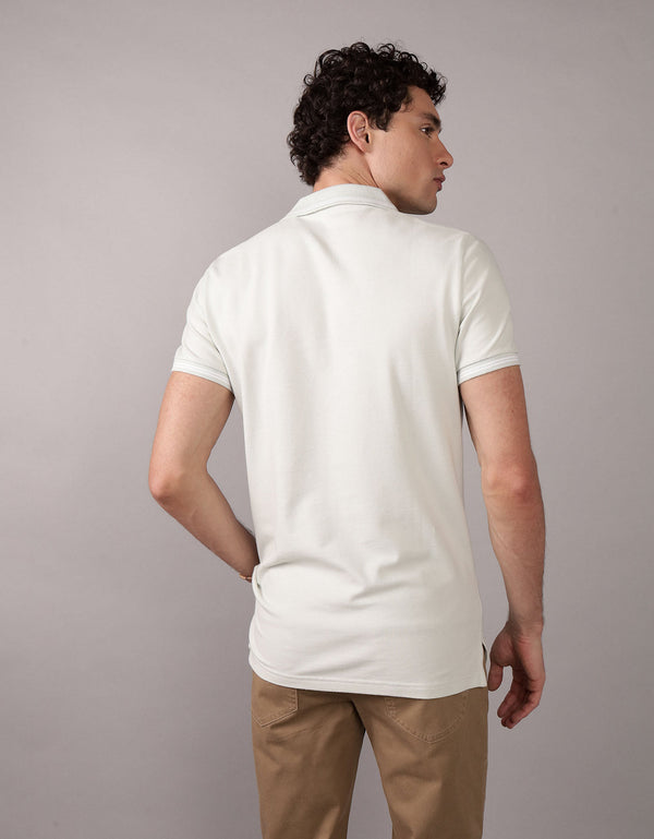 Camiseta Polo de Pique Slim Fit Ae - Azul