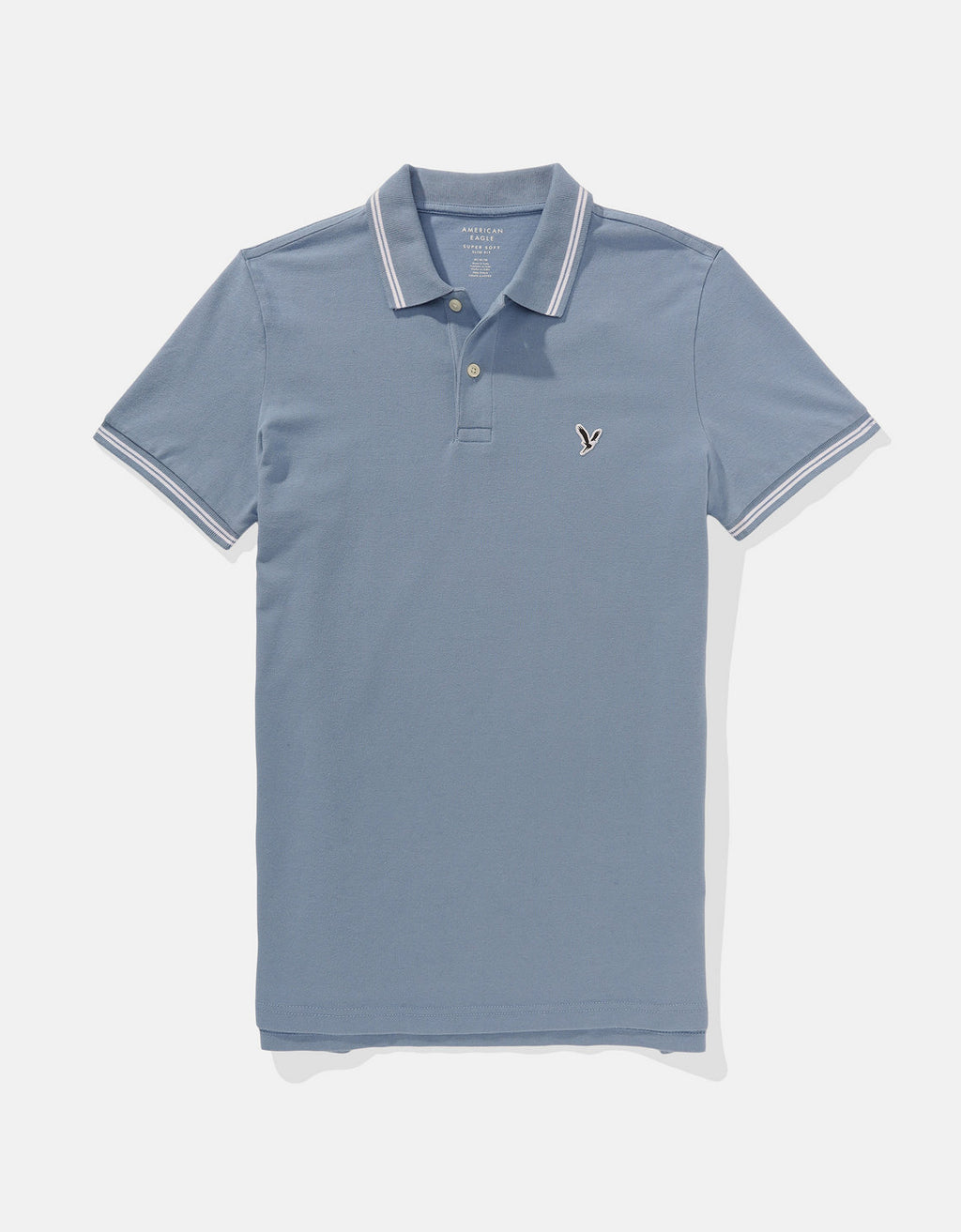 Camiseta Polo de Pique Slim Fit Ae - Azul 1165_9150_443_f
