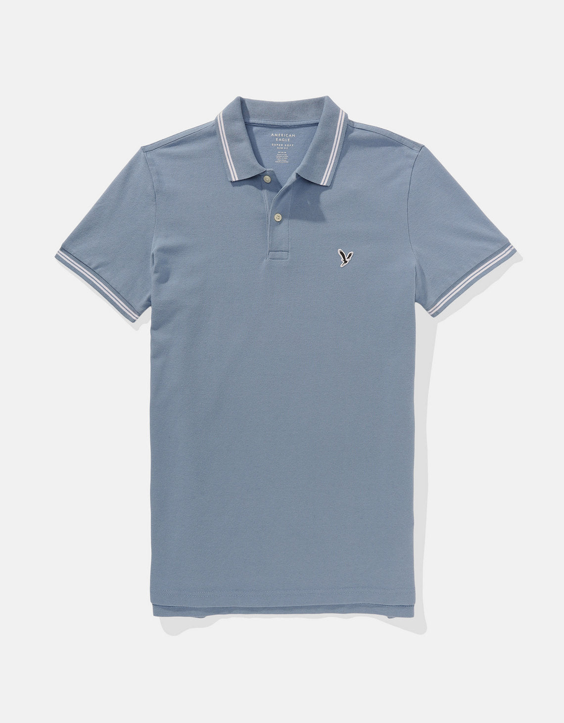 Camiseta Polo de Pique Slim Fit Ae - Azul 1165_9150_443_f
