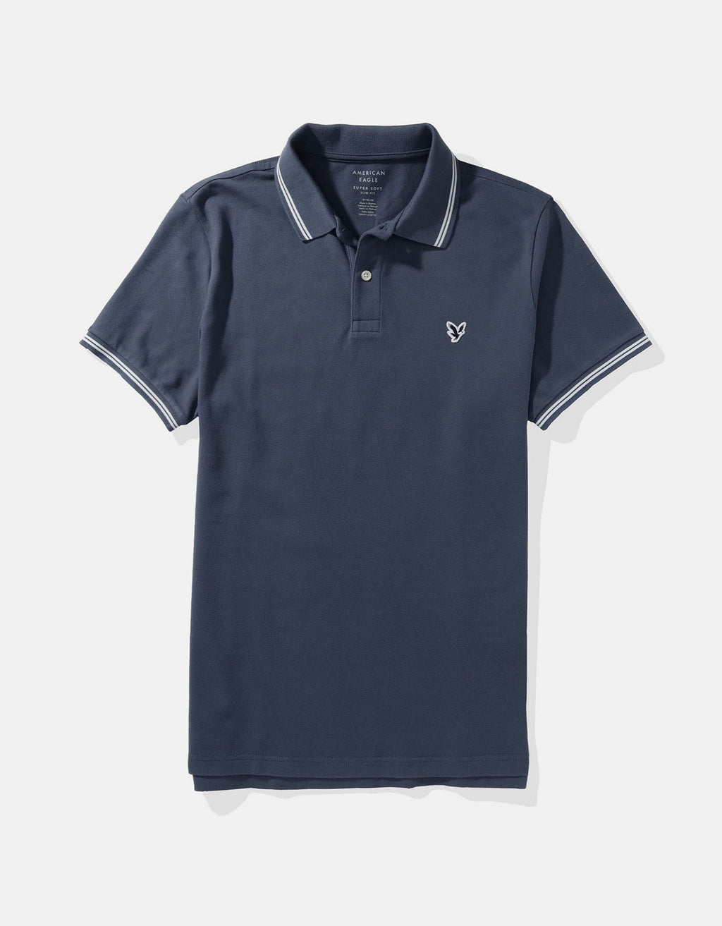 Camiseta Polo de Pique Slim Fit Ae - Azul 1165_9150_451_f