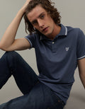 Camiseta Polo de Pique Slim Fit Ae - Azul 1165_9150_451_of