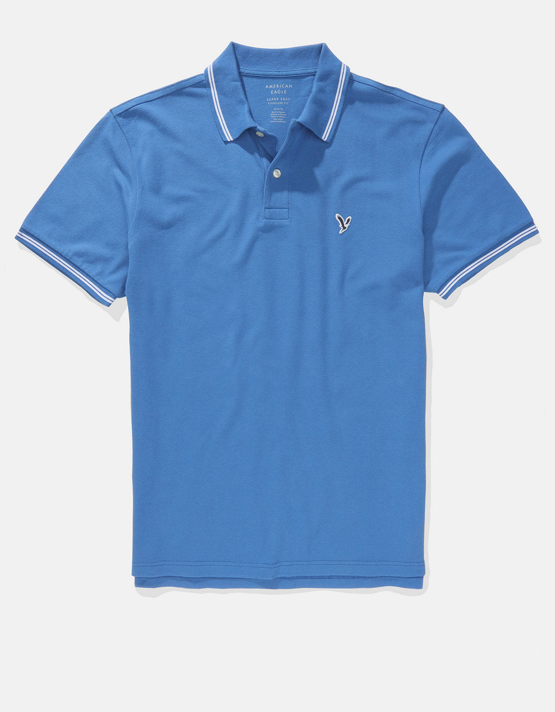 Camiseta Polo de Pique Slim Fit Ae - Azul 1165_9150_488_f
