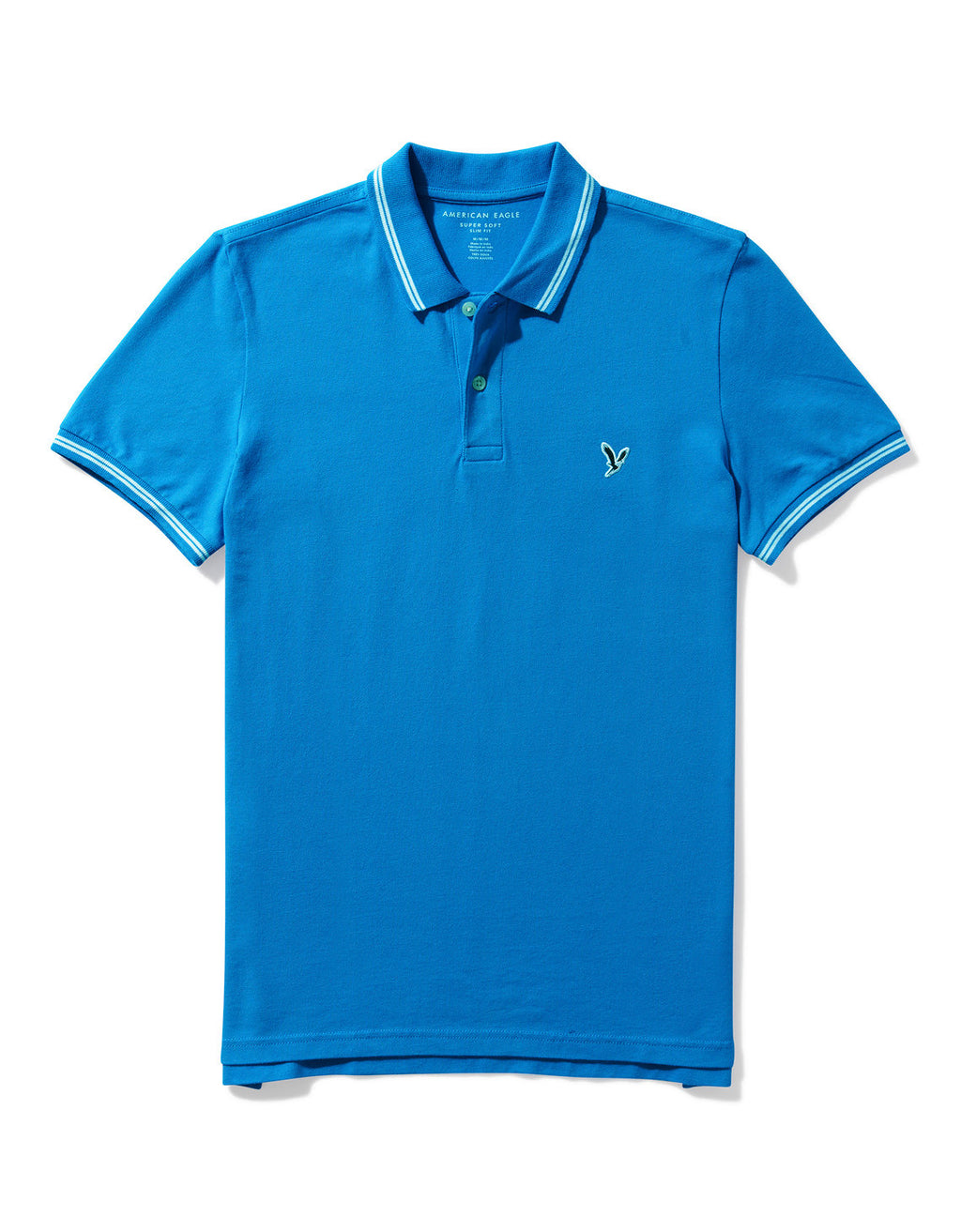 Camiseta Polo de Pique Slim Fit Ae - Azul 1165_9150_499_f