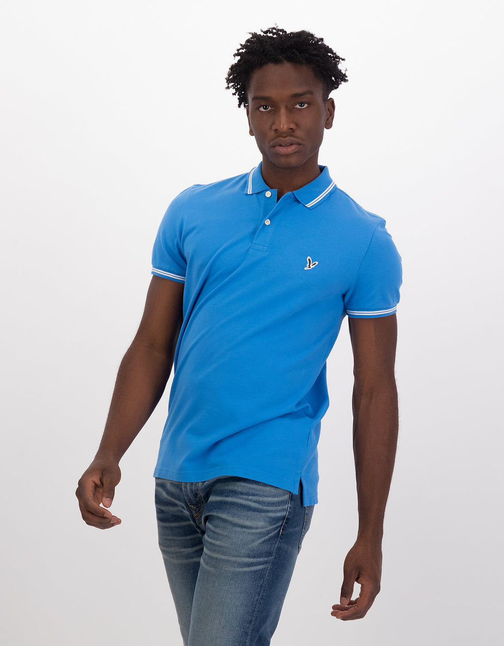 Camiseta Polo de Pique Slim Fit Ae - Azul 1165_9150_499_of