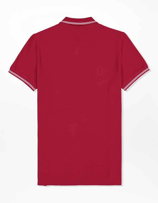 Camiseta Polo de Pique Slim Fit Ae - Rojo