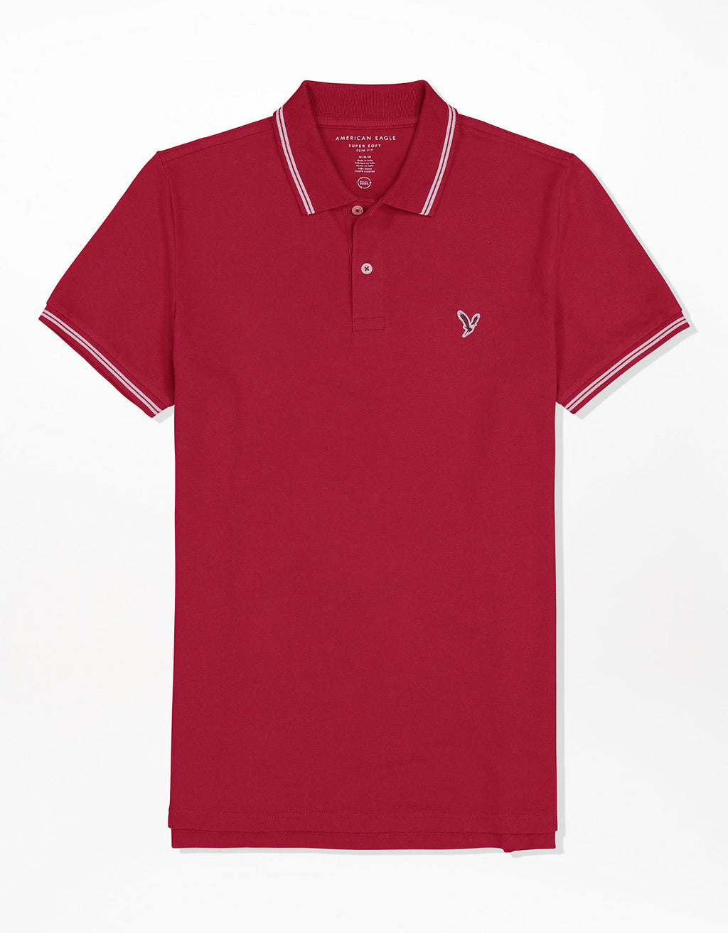 Camiseta Polo de Pique Slim Fit Ae - Rojo 1165_9150_572_f