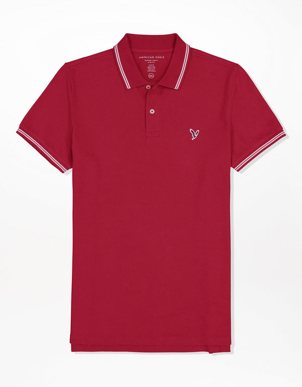 Camiseta Polo de Pique Slim Fit Ae - Rojo