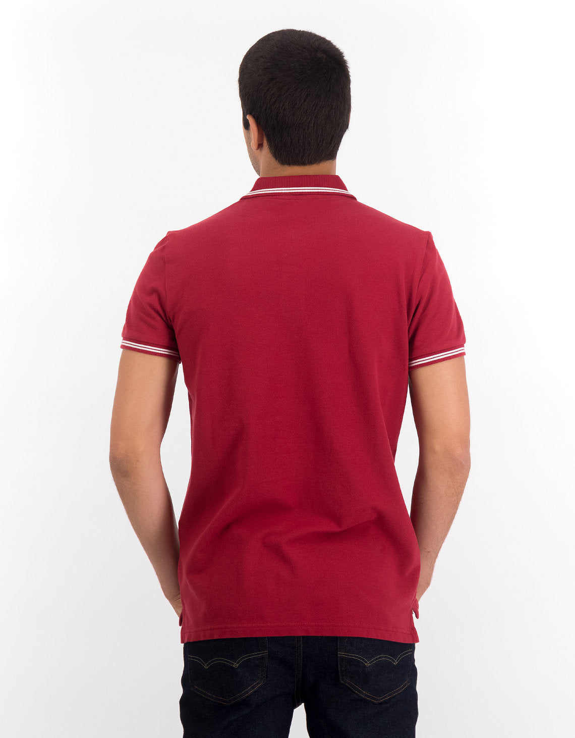 Camiseta Polo de Pique Slim Fit Ae - Rojo 1165_9150_572_ob
