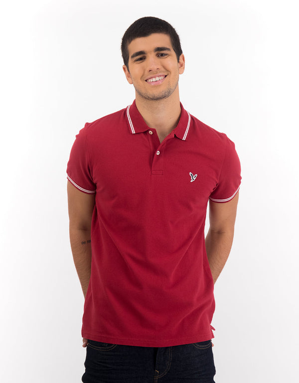 Camiseta Polo de Pique Slim Fit Ae - Rojo