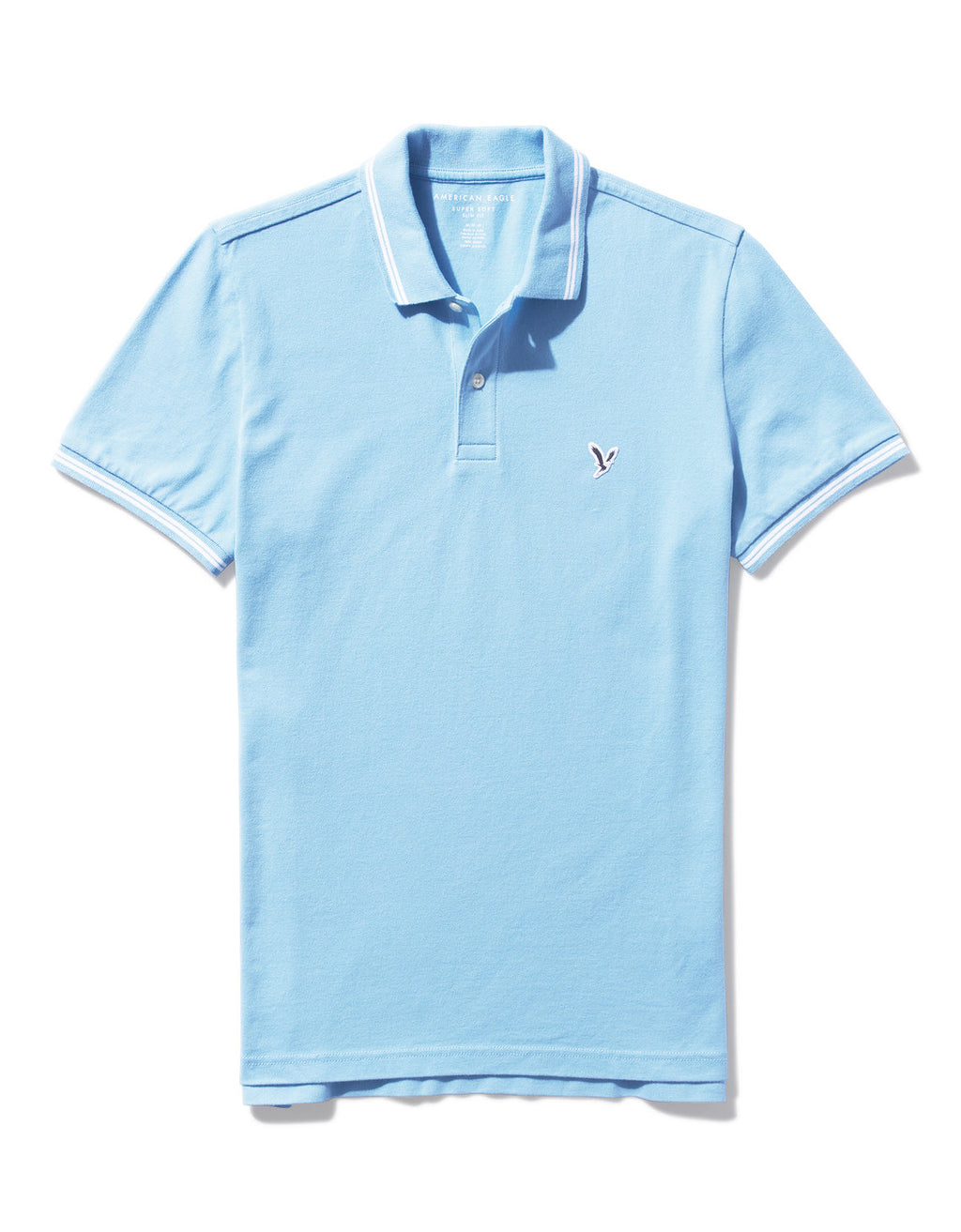 Camiseta Polo de Pique Slim Fit Ae - Azul 1165_9150_599_f