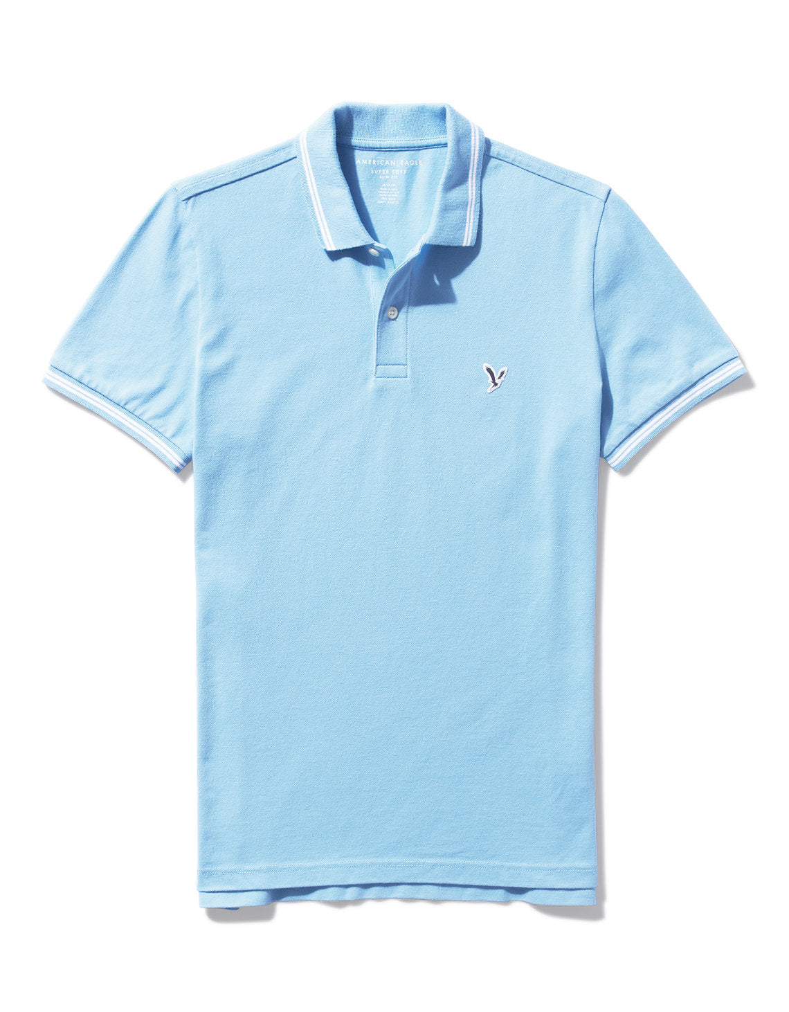 Camiseta Polo de Pique Slim Fit Ae - Azul 1165_9150_599_f