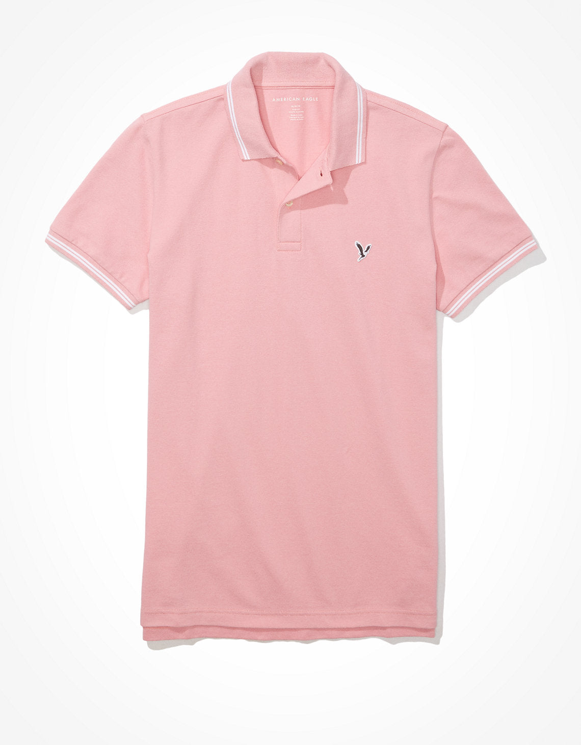 Camiseta Polo de Pique Slim Fit Ae - Rosa 1165_9150_603_f