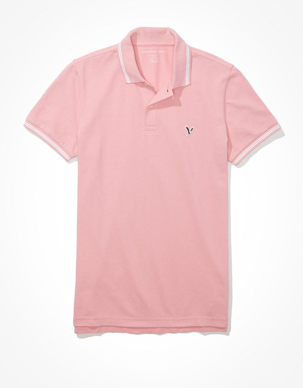 Camiseta Polo de Pique Slim Fit Ae - Rosa