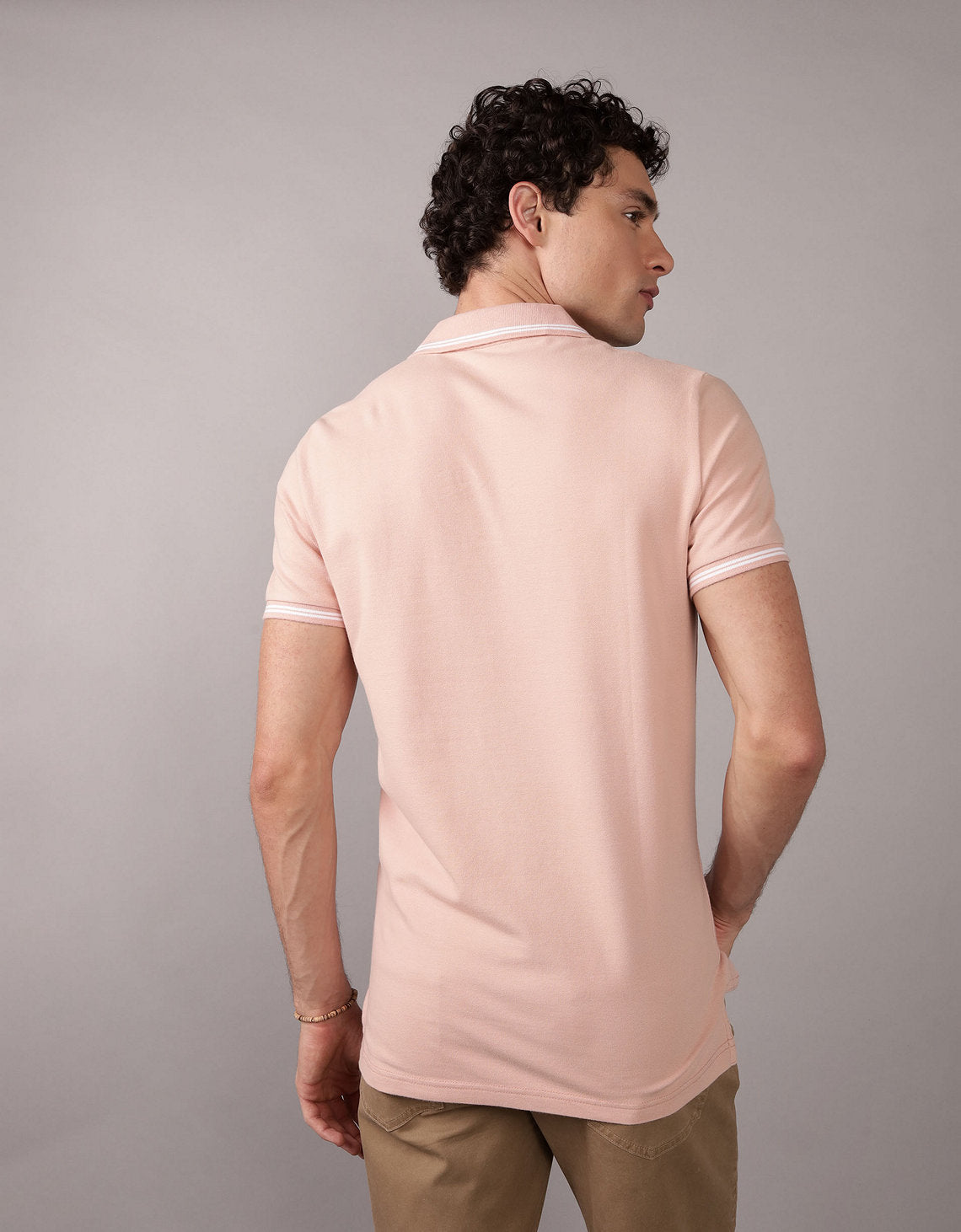 Camiseta Polo de Pique Slim Fit Ae - Rosa 1165_9150_612_ob