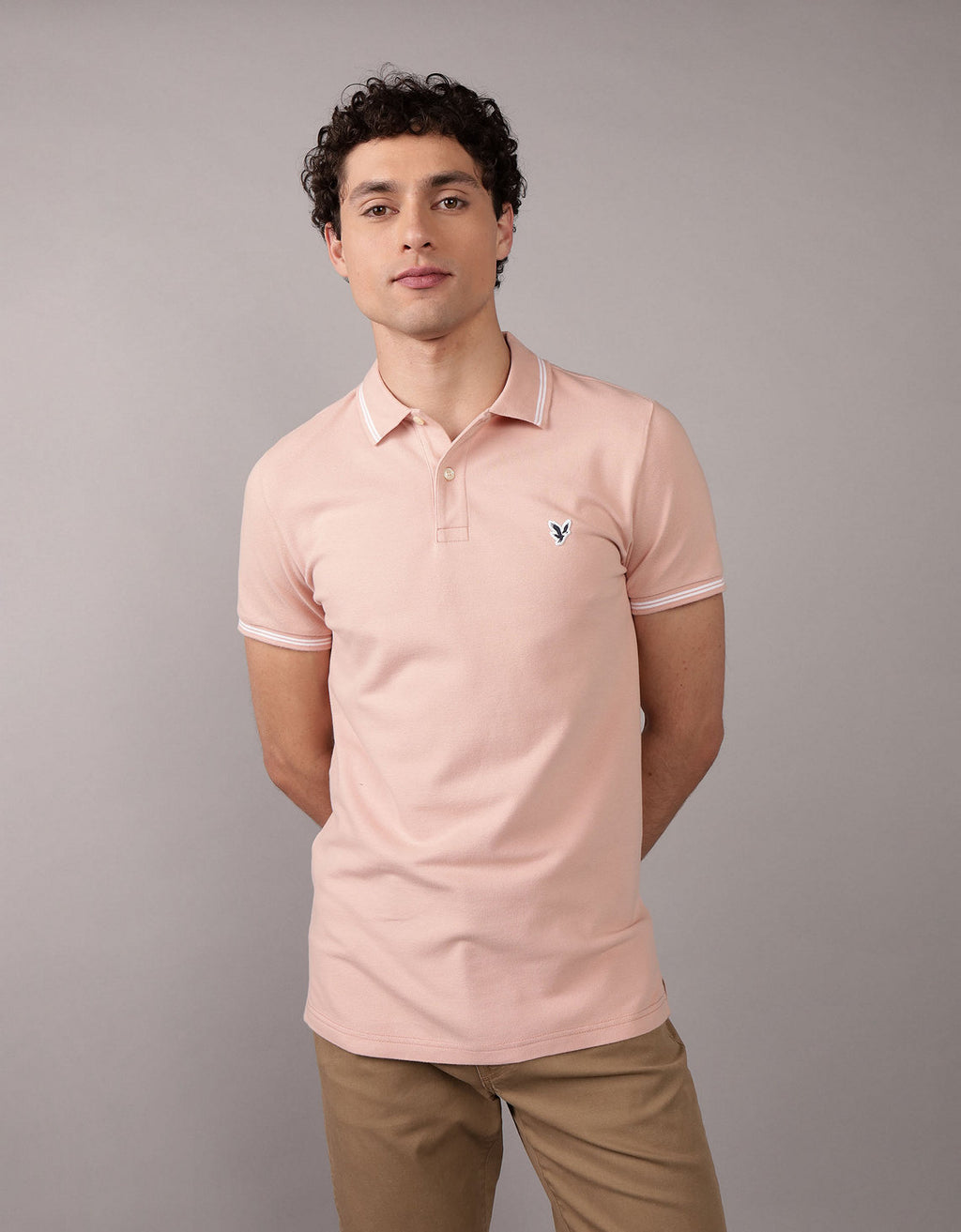 Camiseta Polo de Pique Slim Fit Ae - Rosa 1165_9150_612_of