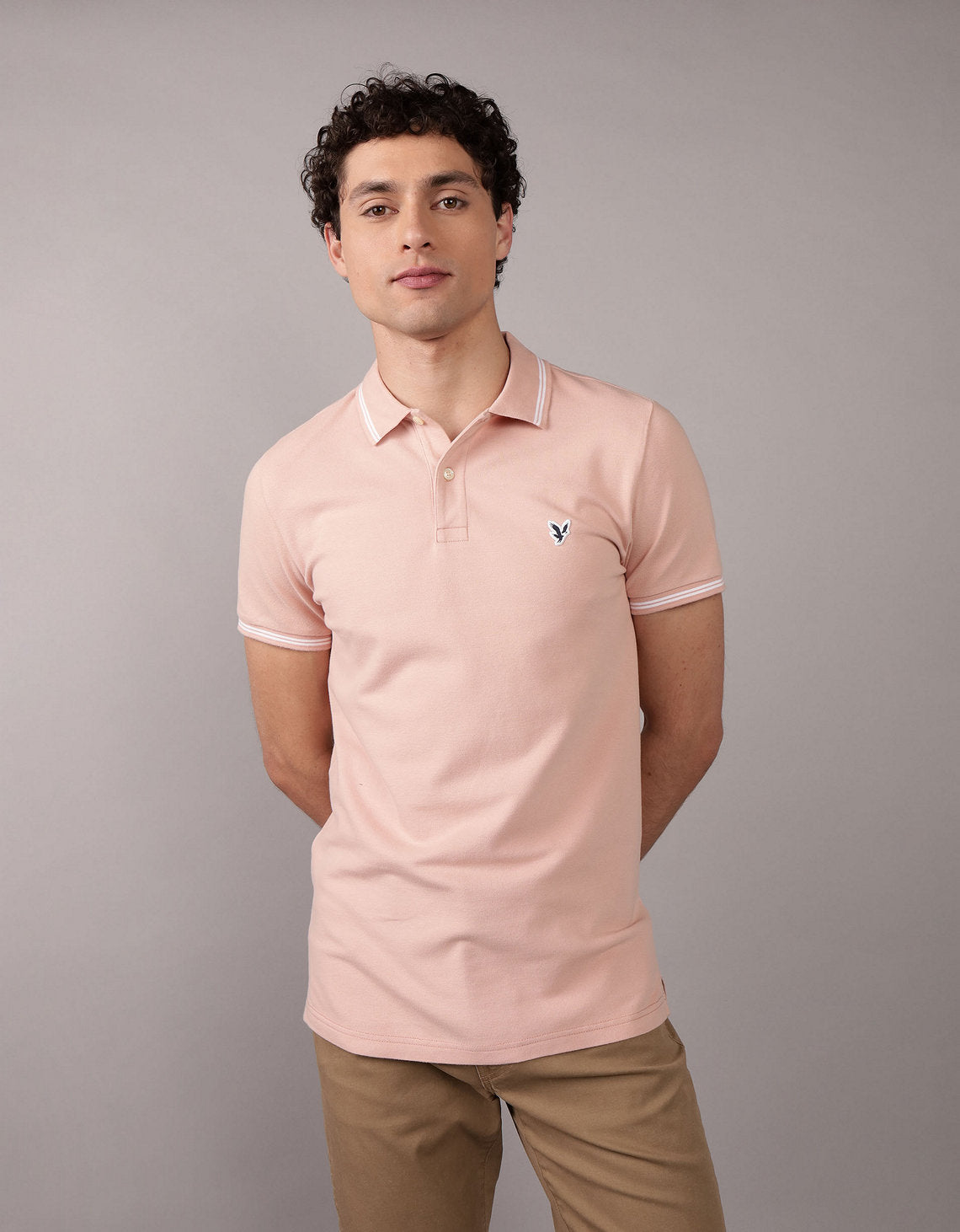 Camiseta Polo de Pique Slim Fit Ae - Rosa 1165_9150_612_of