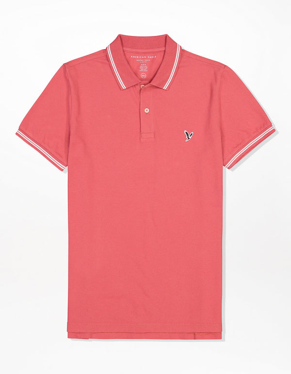 Camiseta Polo de Pique Slim Fit Ae - Rosa